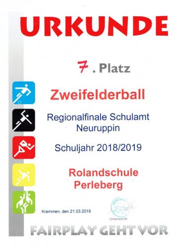 Urkunde Zweifelderball